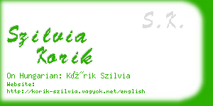 szilvia korik business card